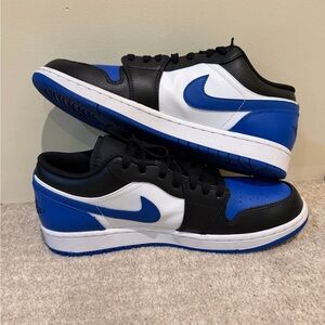 Air Jordan 1 Blue and Black Low-Top Sneakers